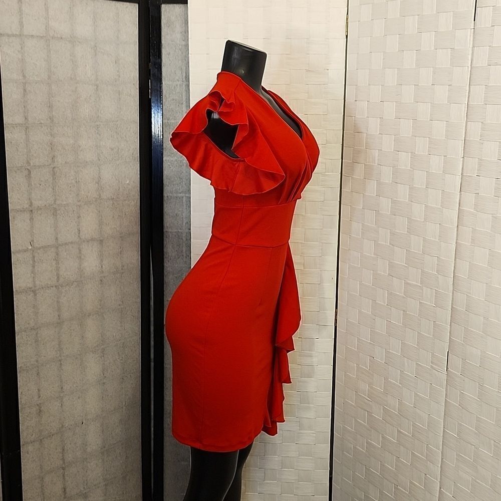 BRAND NEW KNITEE RUFFLE RUCHED SIDE MINI BODYCON DRESS - Picture 8 of 13
